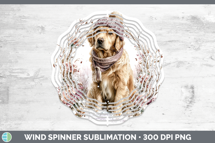 Golden Retriever Dogs 01 Winter Knit Hat Wind Spinner Sublim