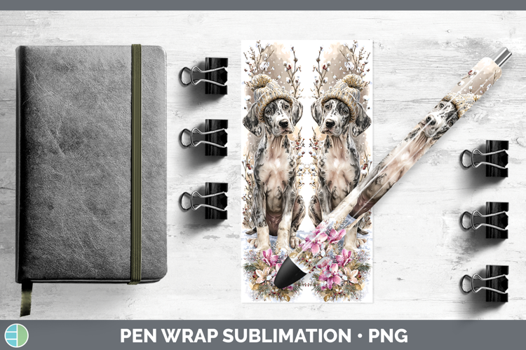 Great Dane Dogs 01 Winter Knit Hat Pen Wrap Sublimation Desi