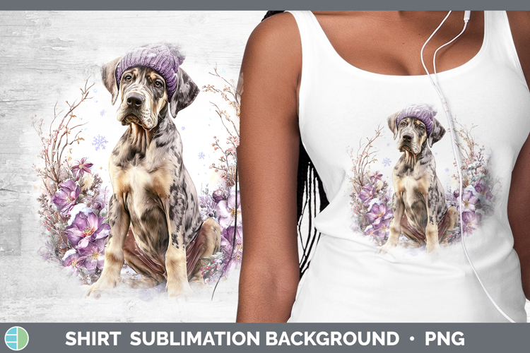 Great Dane Dogs 01 Winter Knit Hat Shirt Sublimation Design