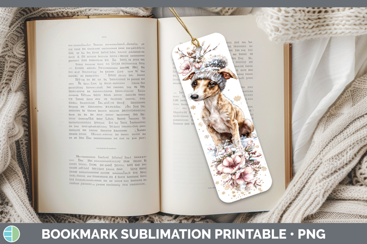 Greyhound Dogs 01 Winter Knit Hat Bookmark Sublimation Desig
