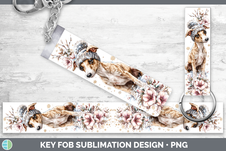 Greyhound Dogs 01 Winter Knit Hat Key Fob Sublimation Design