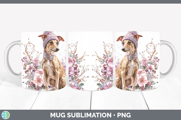 Greyhound Dogs 01 Winter Knit Hat Mug Wrap Sublimation Desig