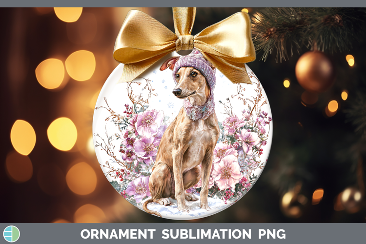 Greyhound Dogs 01 Winter Knit Hat Ornament Sublimation Desig