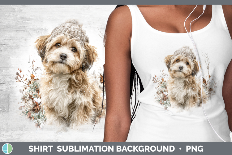 Lhasa Apso Dogs 01 Winter Knit Hat Shirt Sublimation Design