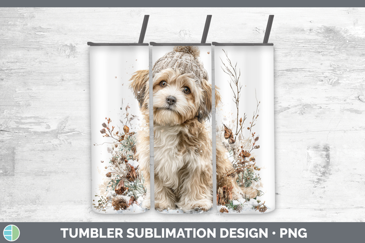 Lhasa Apso Dogs 01 Winter Knit Hat Tumbler Sublimation Desig