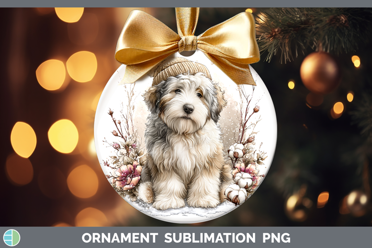 Old English Sheepdog Dogs 01 Winter Knit Hat Ornament Sublim