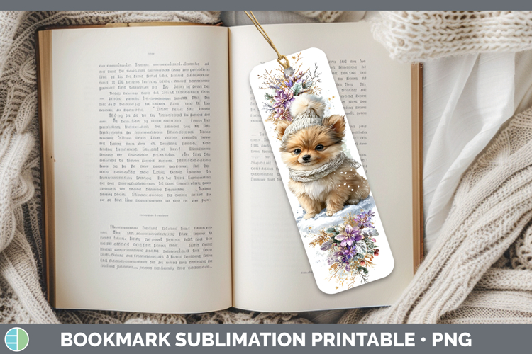 Pomeranian Dogs 01 Winter Knit Hat Bookmark Sublimation Desi