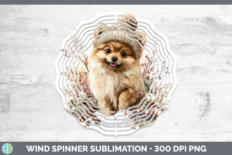 Pomeranian Dogs 01 Winter Knit Hat Wind Spinner Sublimation