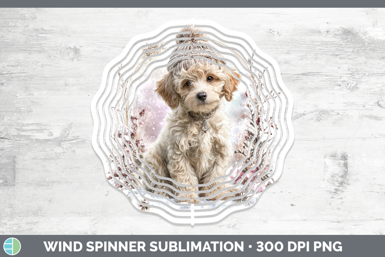 Poodle Dogs 01 Winter Knit Hat Wind Spinner Sublimation Desi