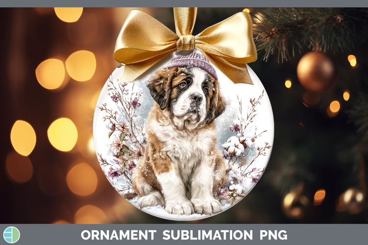 Saint Bernard Dogs 01 Winter Knit Hat Ornament Sublimation D