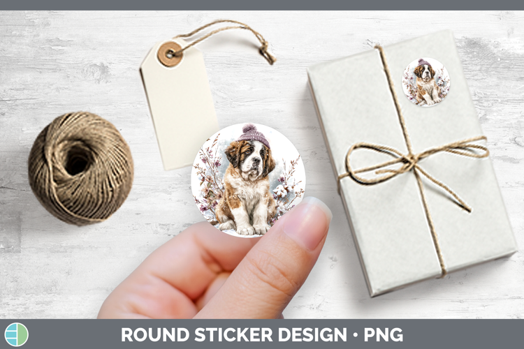 Saint Bernard Dogs 01 Winter Knit Hat Stickers Design