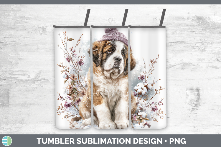 Saint Bernard Dogs 01 Winter Knit Hat Tumbler Sublimation De