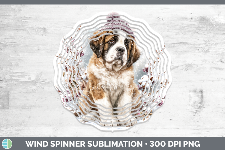 Saint Bernard Dogs 01 Winter Knit Hat Wind Spinner Sublimati