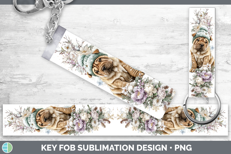 Shar Pei Dogs 01 Winter Knit Hat Key Fob Sublimation Design