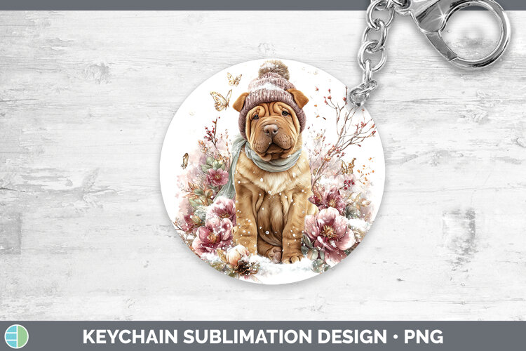 GorgeousDogs 01 Winter Knit Hat Keychain design.