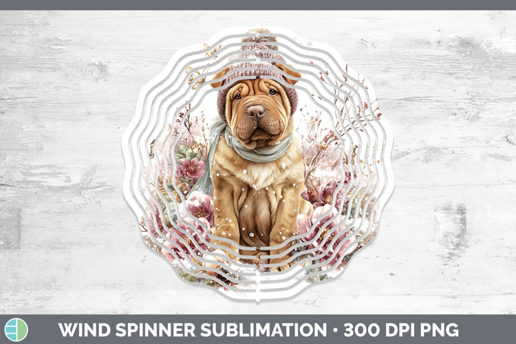 Shar Pei Dogs 01 Winter Knit Hat Wind Spinner Sublimation De