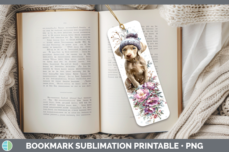 Weimaraner Dogs 01 Winter Knit Hat Bookmark Sublimation Desi