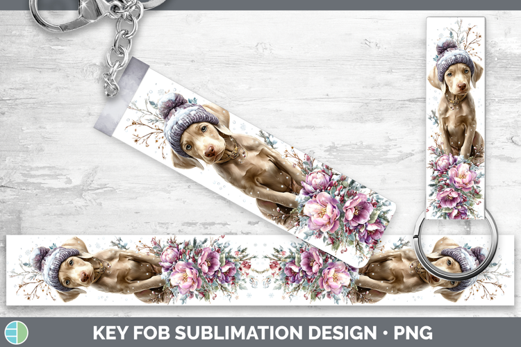Weimaraner Dogs 01 Winter Knit Hat Key Fob Sublimation Desig