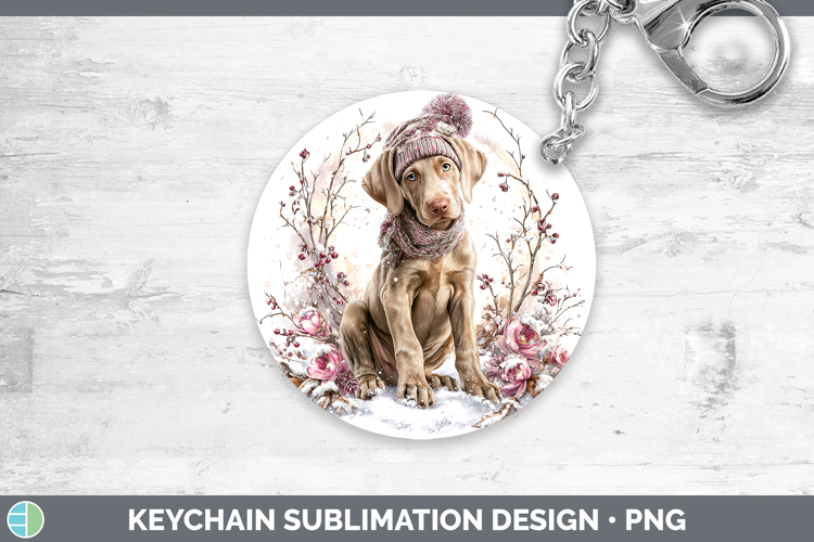 Weimaraner Dogs 01 Winter Knit Hat Keychain Sublimation Desi