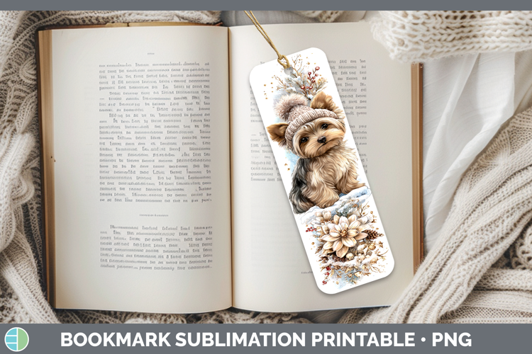 Yorkshire Terrier Dogs 01 Winter Knit Hat Bookmark Sublimati