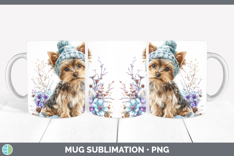 Yorkshire Terrier Dogs 01 Winter Knit Hat Mug Wrap Sublimati
