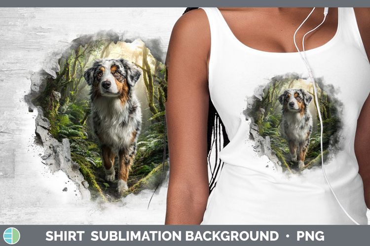 Australian Shepherd Dogs 02 3D Hole Shirt Sublimation Design