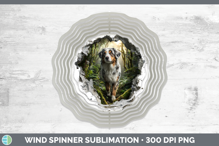 Australian Shepherd Dogs 02 3D Hole Wind Spinner Sublimation