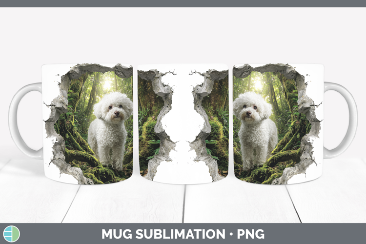 Bichon Frise Dogs 02 3D Hole Mug Wrap Sublimation Design