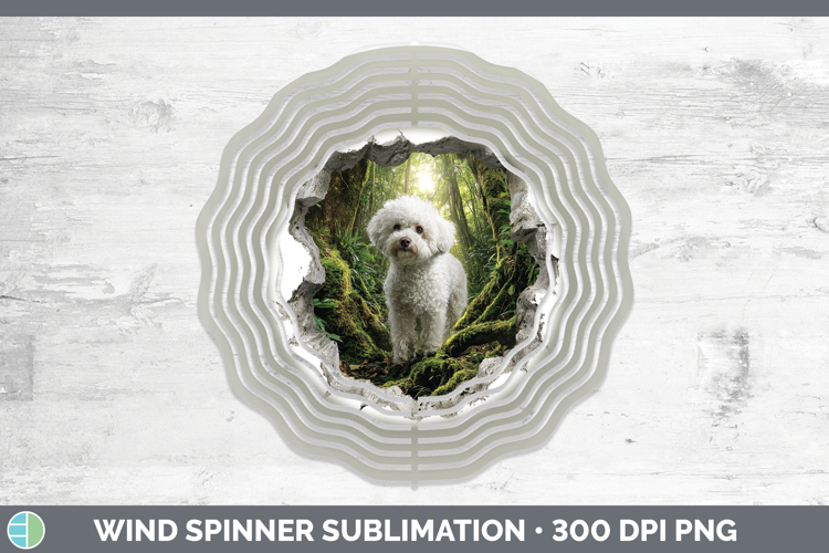 Bichon Frise Dogs 02 3D Hole Wind Spinner Sublimation Design