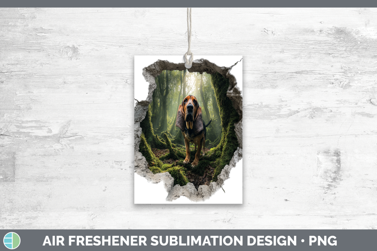 Bloodhound Dogs 02 3D Hole Air Freshener Sublimation Design
