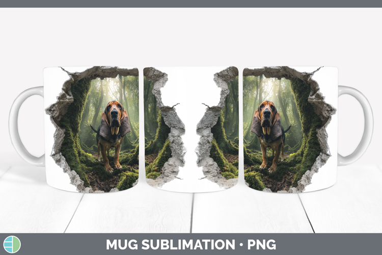 Bloodhound Dogs 02 3D Hole Mug Wrap Sublimation Design