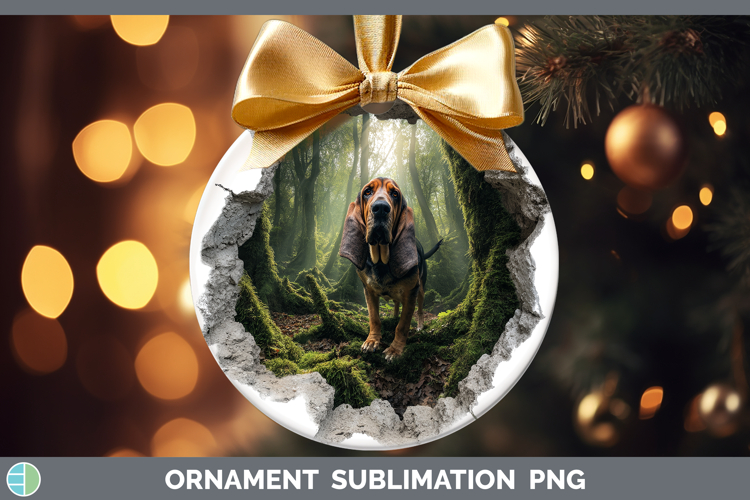 Bloodhound Dogs 02 3D Hole Ornament Sublimation Design