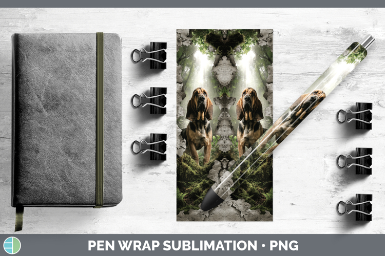 Bloodhound Dogs 02 3D Hole Pen Wrap Sublimation Design