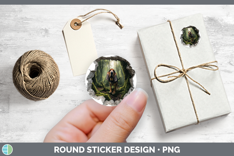 Bloodhound Dogs 02 3D Hole Stickers Design