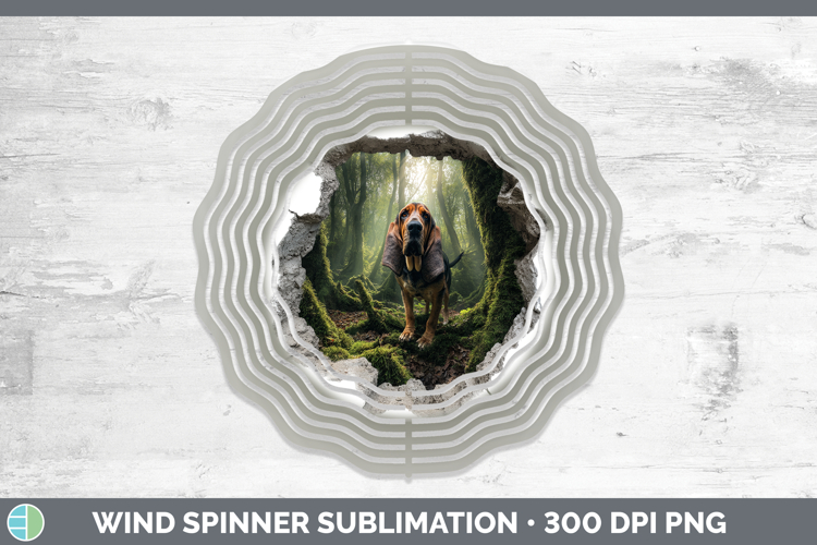 Bloodhound Dogs 02 3D Hole Wind Spinner Sublimation Design