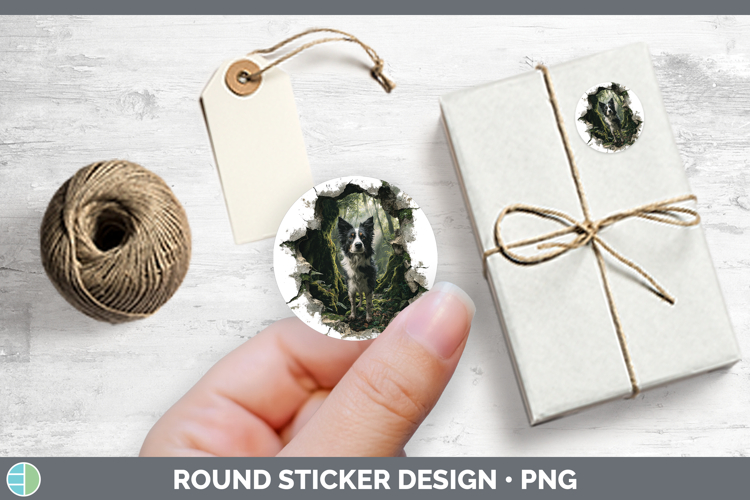 Border Collie Dogs 02 3D Hole Stickers Design