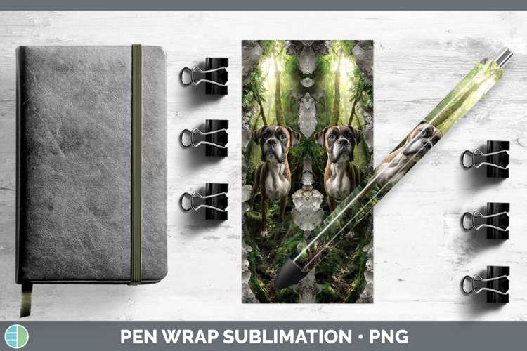 Boxer Dogs 02 3D Hole Pen Wrap Sublimation Design