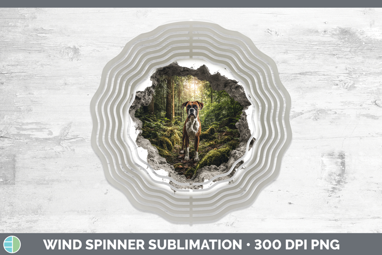 Boxer Dogs 02 3D Hole Wind Spinner Sublimation Design