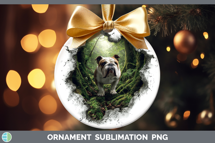 Bulldog Dogs 02 3D Hole Ornament Sublimation Design