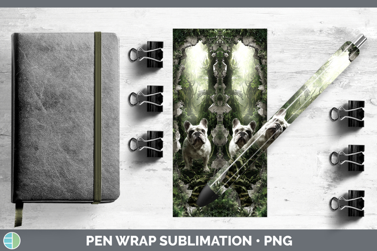 Bulldog Dogs 02 3D Hole Pen Wrap Sublimation Design