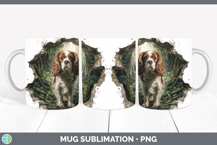 Cavalier King Charles Spaniel Dogs 02 3D Hole Mug Wrap Subli