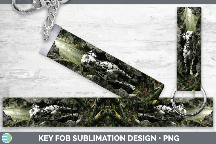 Dalmatian Dogs 02 3D Hole Key Fob Sublimation Design