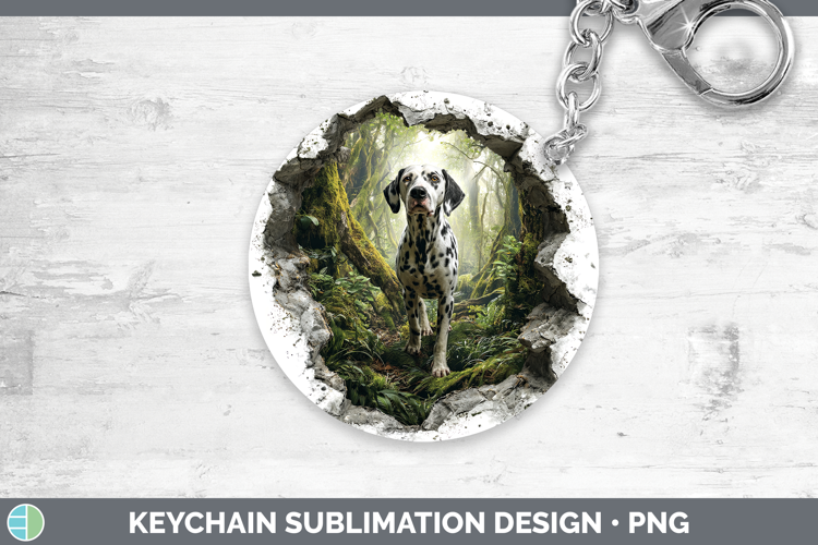 Dalmatian Dogs 02 3D Hole Keychain Sublimation Design