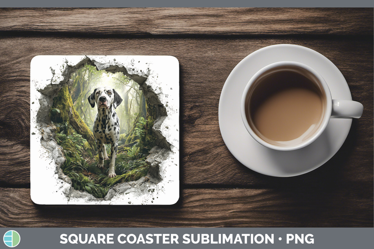 Dalmatian Dogs 02 3D Hole Square Coaster Sublimation Design