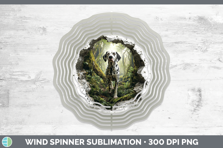 Dalmatian Dogs 02 3D Hole Wind Spinner Sublimation Design