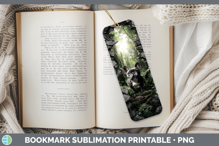 French Bulldog Dogs 02 3D Hole Bookmark Sublimation Design