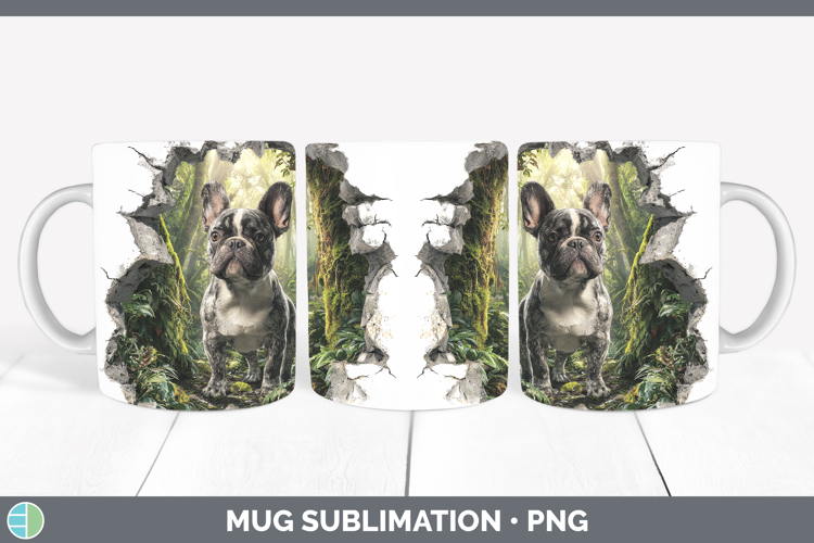 French Bulldog Dogs 02 3D Hole Mug Wrap Sublimation Design
