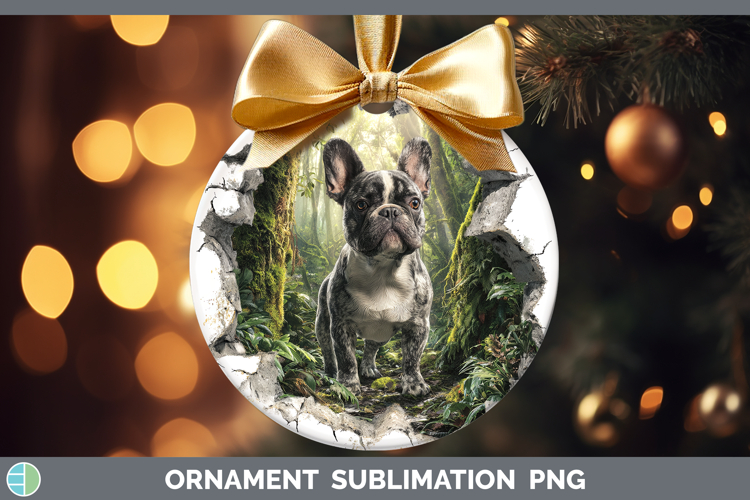 French Bulldog Dogs 02 3D Hole Ornament Sublimation Design