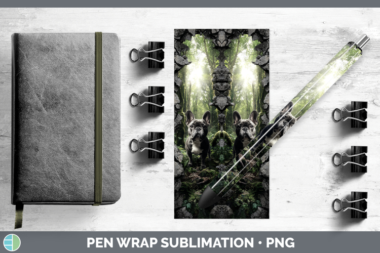French Bulldog Dogs 02 3D Hole Pen Wrap Sublimation Design
