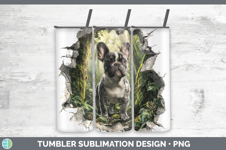 French Bulldog Dogs 02 3D Hole Tumbler Sublimation Design